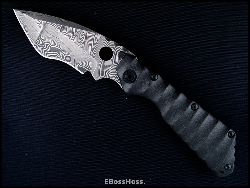 Mick Strider MSC Damascus 'Big Belly' XL - Carbon Fiber