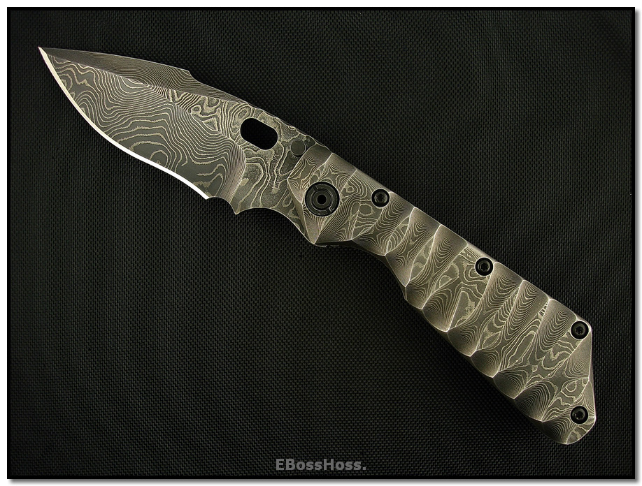 Mick Strider MSC Damascus XL Sharkfin Recurve Dagger