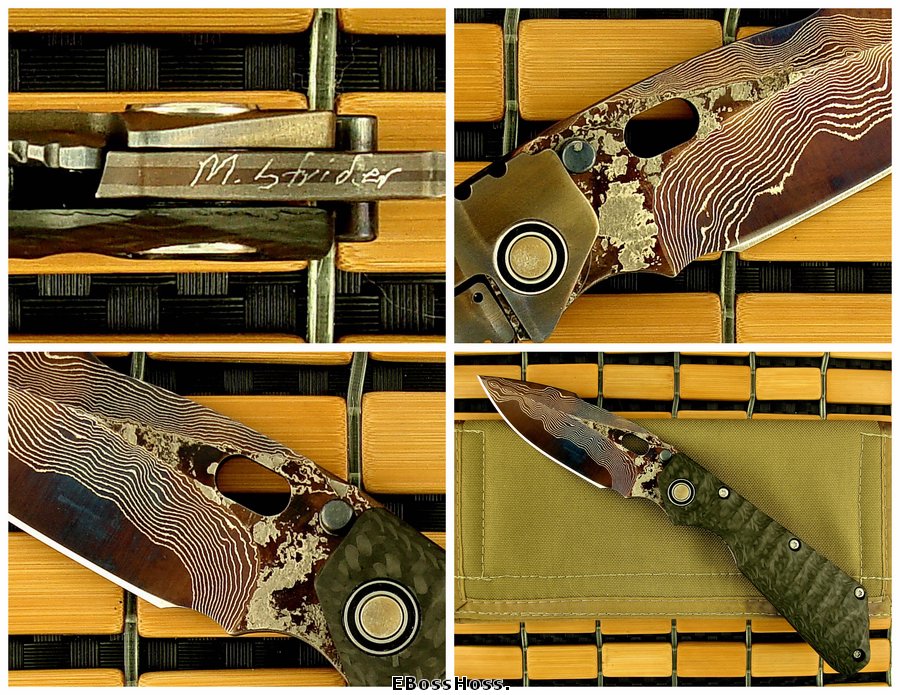 MSC Cobalt-Damascus / Carbon Fiber XL SnG w/New MSC Pivot