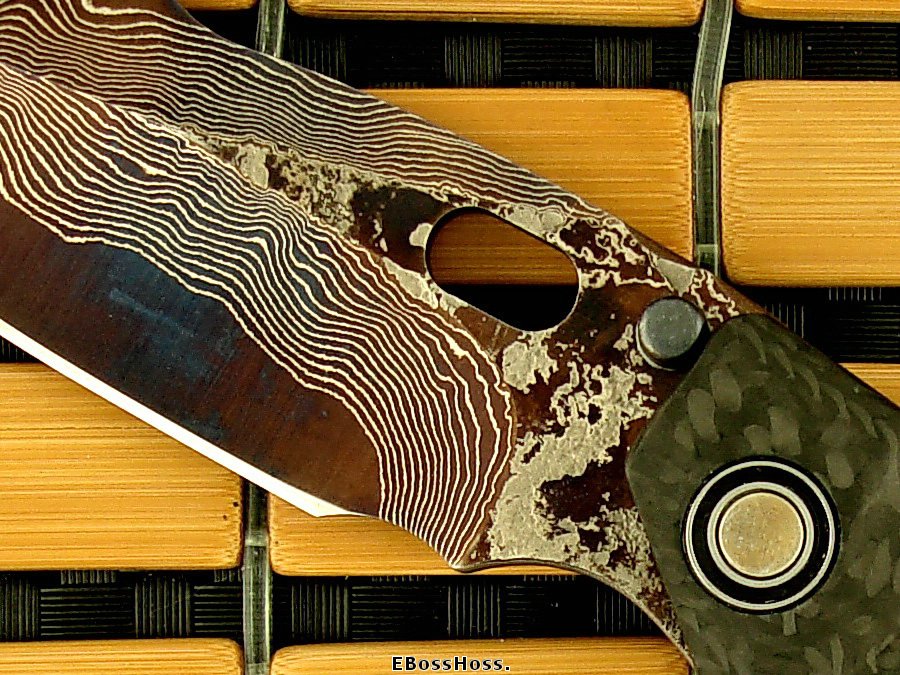 MSC Cobalt-Damascus / Carbon Fiber XL SnG w/New MSC Pivot