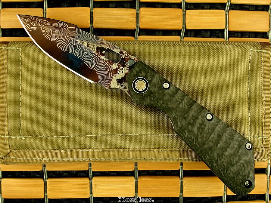 MSC Cobalt-Damascus / Carbon Fiber XL SnG w/New MSC Pivot