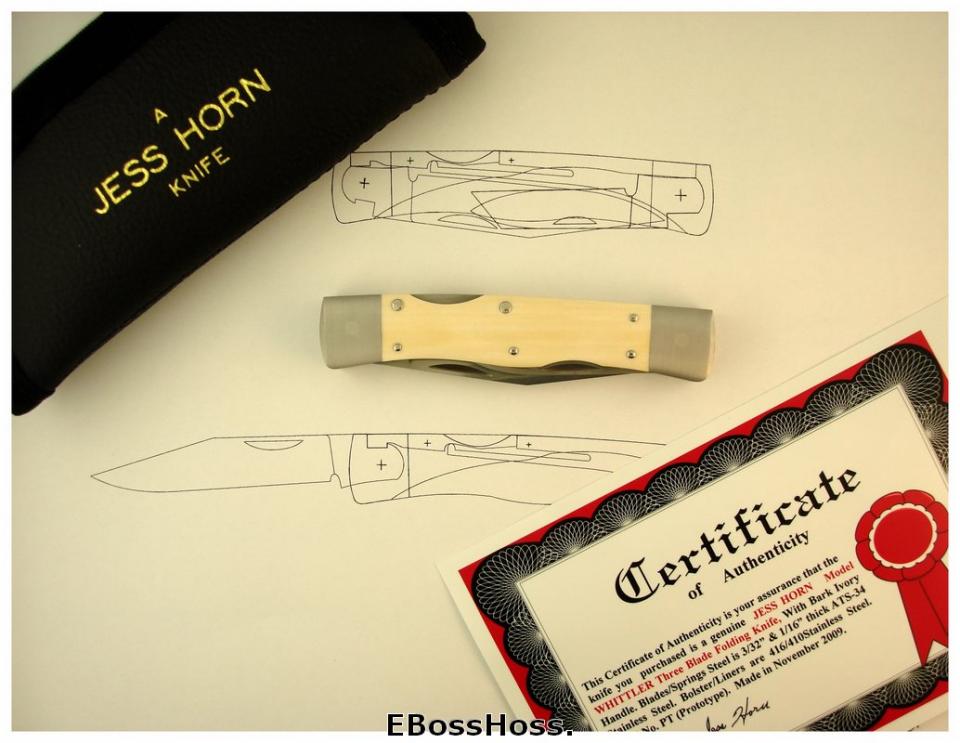 Jess Horn Natural-handle Lockback Whittler Prototype