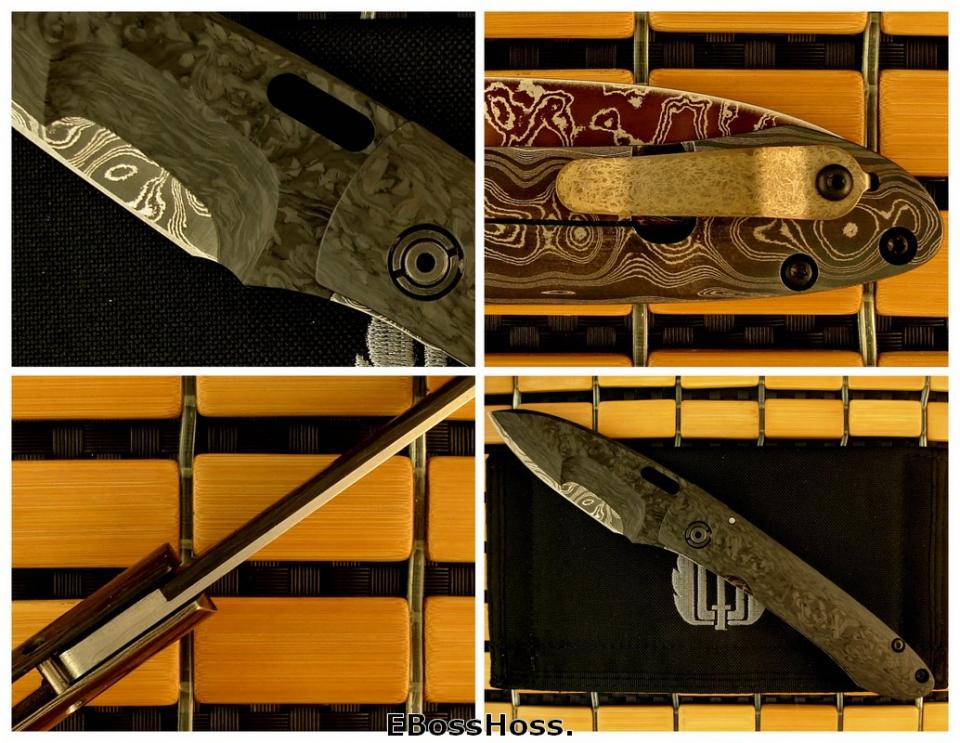 Mick Strider Laminated-Blade AKAK - CF & MSC Damascus