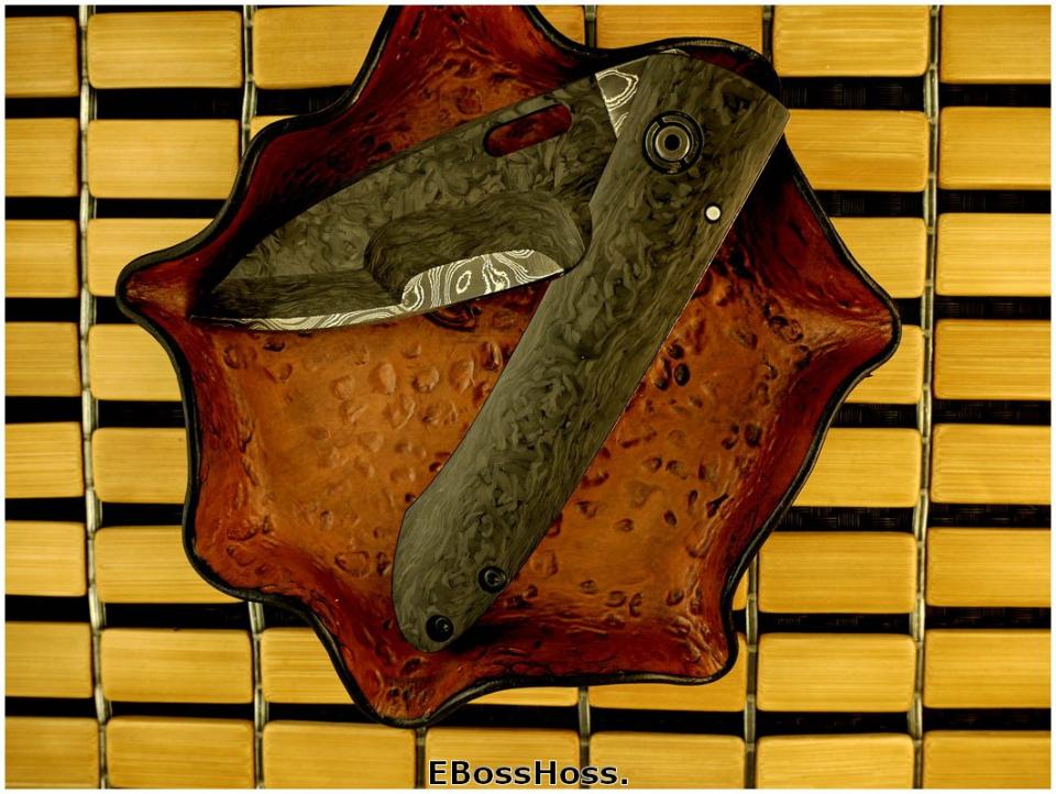 Mick Strider Laminated-Blade AKAK - CF & MSC Damascus