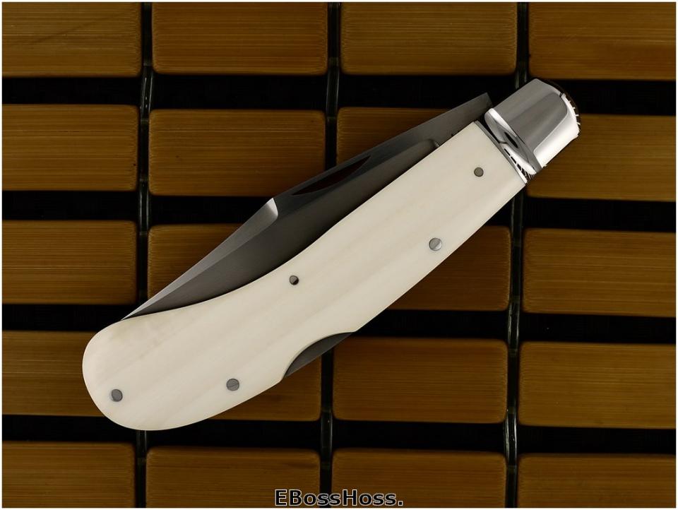 Reese Bose Single-Blade Lockback Saddlehorn - Creamy Pre-ban Ivory