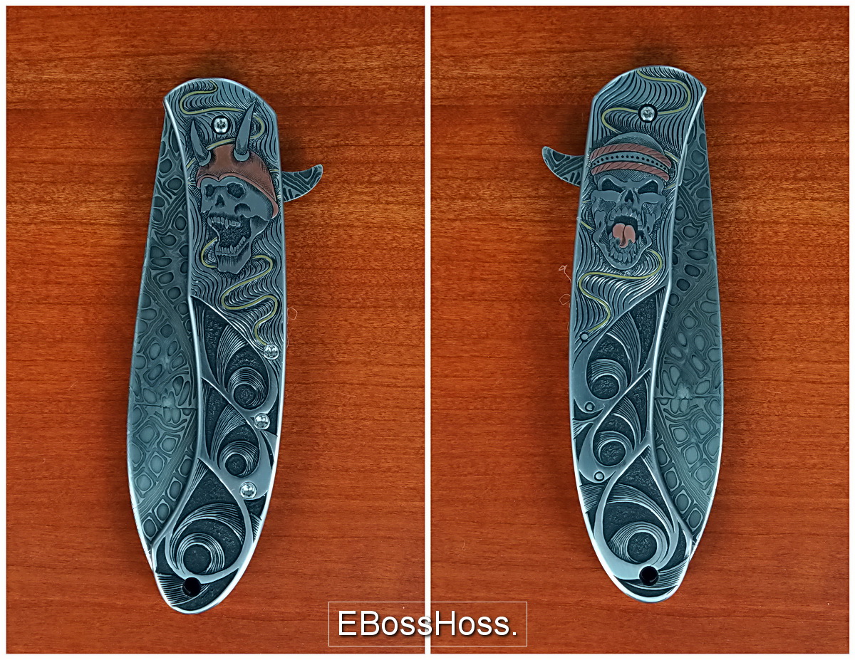Jody Muller Sole-authored Engraved Skulls Flipper