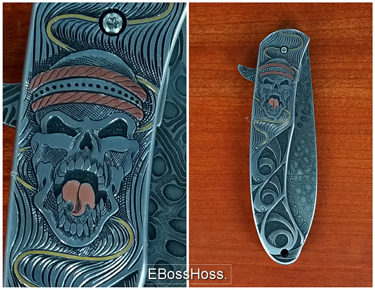 Jody Muller Sole-authored Engraved Skulls Flipper