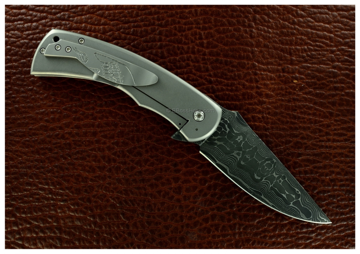 SK Knives (Steve Kelly) Custom Carved Spectre Framelock Flipper