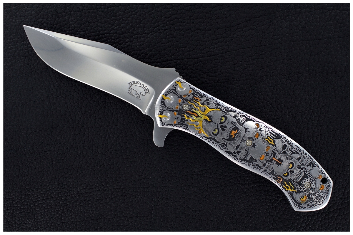 D.B. Fraley Gold'N Skulls XXL Deluge - Masterfully engraved by C.J. Cai