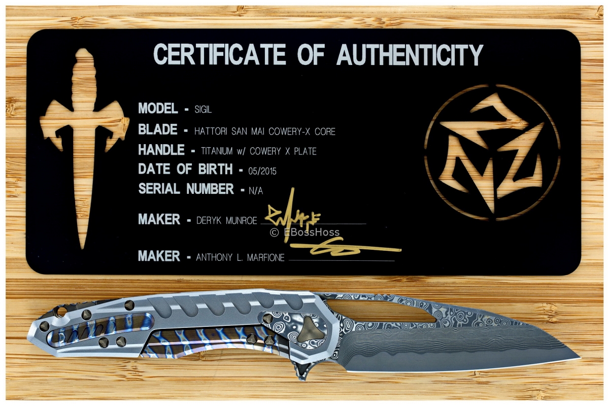Deryk Munroe / Tony Marfione Collab Hattori San-Mai Cowry-X Core Sigil Flipper