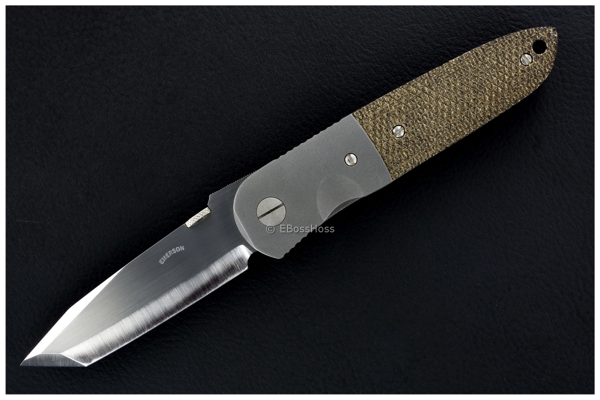 Ernest Emerson Halfmoon Hand-Checkered CQC-6 w/Titanium Backstrap