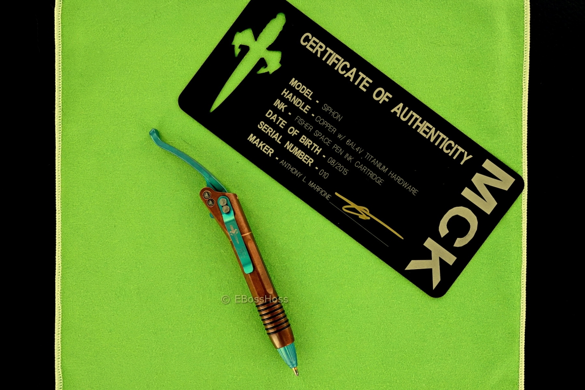 Tony Marfione (Microtech) Copper Siphon II Retractable Pen - S/N #010