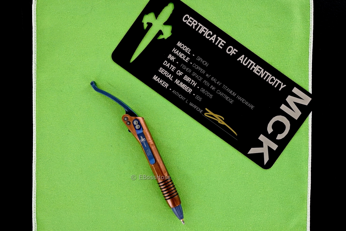Tony Marfione (Microtech) Copper Siphon II Retractable Pen - S/N #005