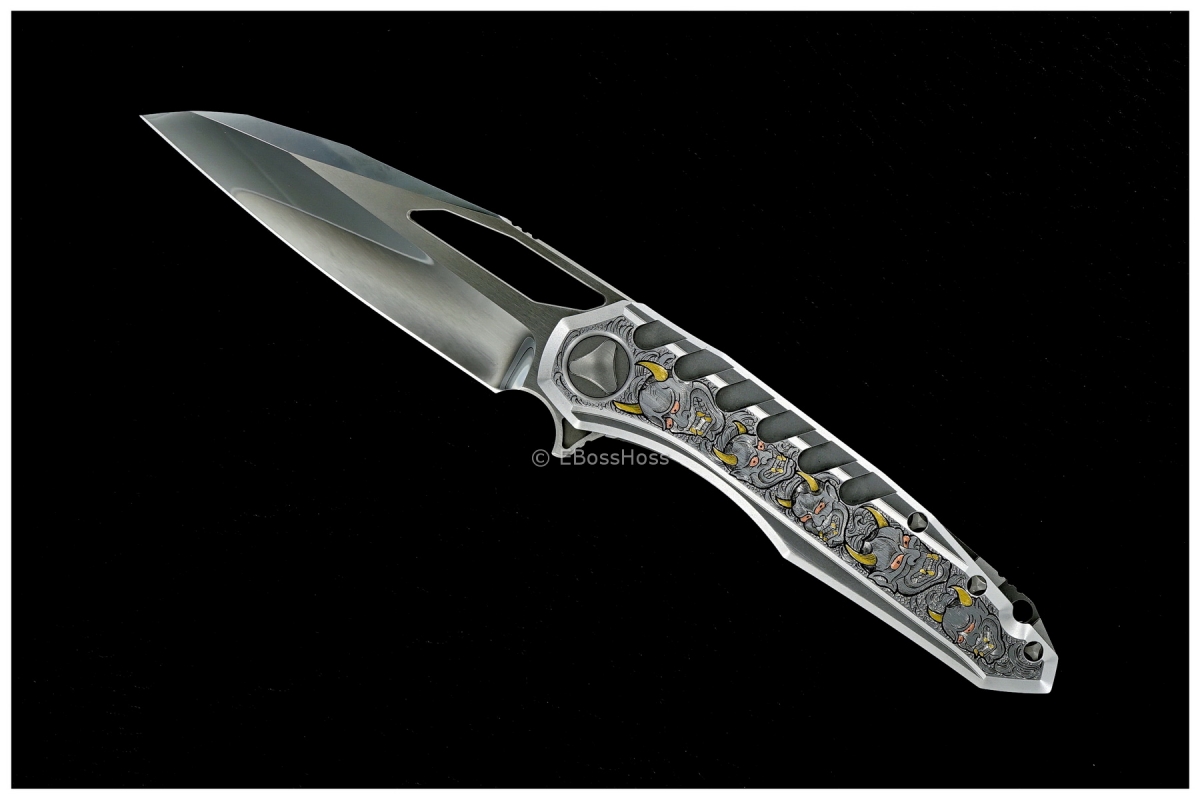 Deryk Munroe / Anthony Marfione Custom Engraved Hannya Masks Sigil Flipper