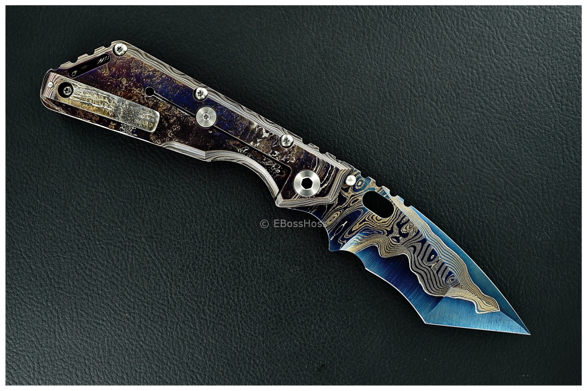 Mick Strider Custom (MSC) San Mai Damascus XL Recurve Tanto