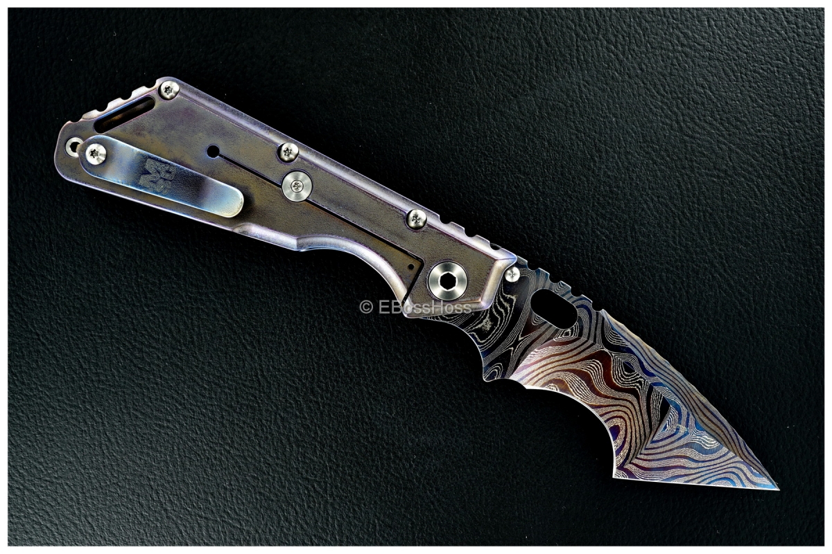 Mick Strider Custom (MSC) Cobalt-Damascus XL - Nightmare Circum-grind