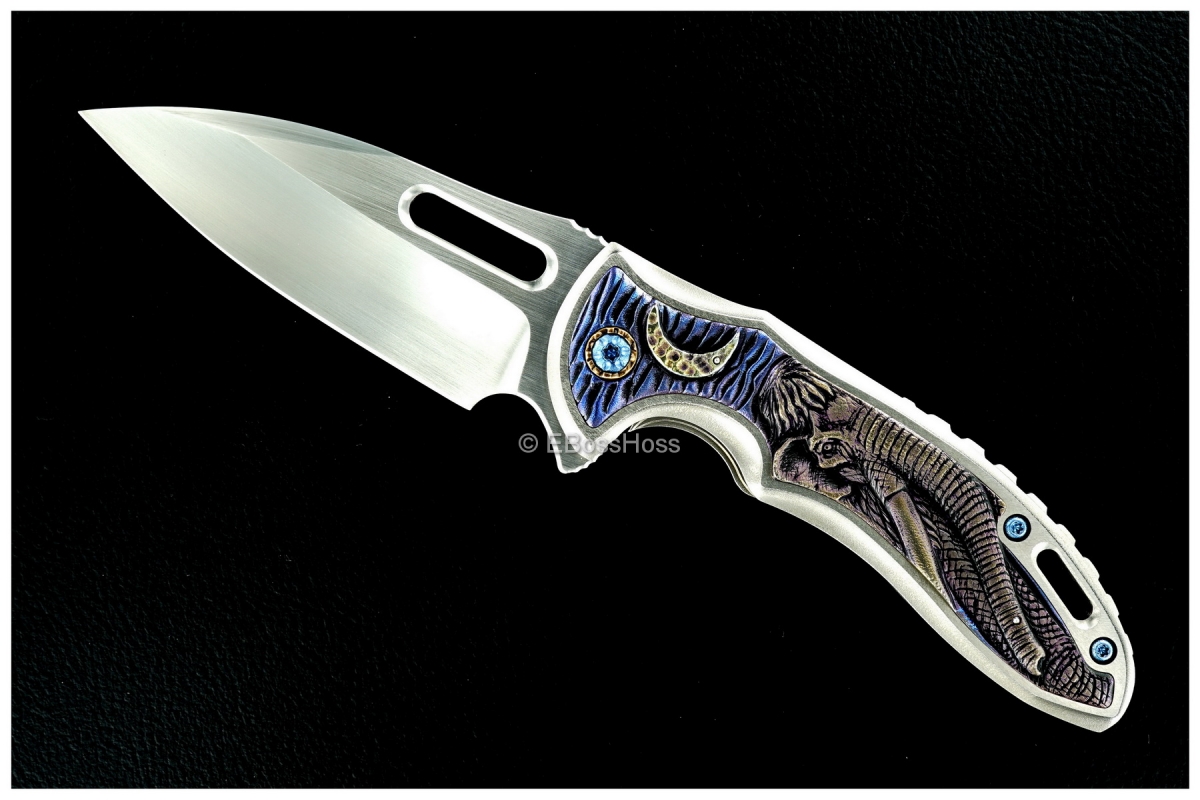  Korth Cutlery ''The Jungle Elephant'' Carved Sentry XL Flipper