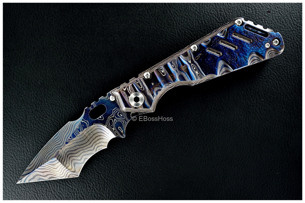 Mick Strider Custom (MSC) Cobalt-Damascus XL Tanto Recurve