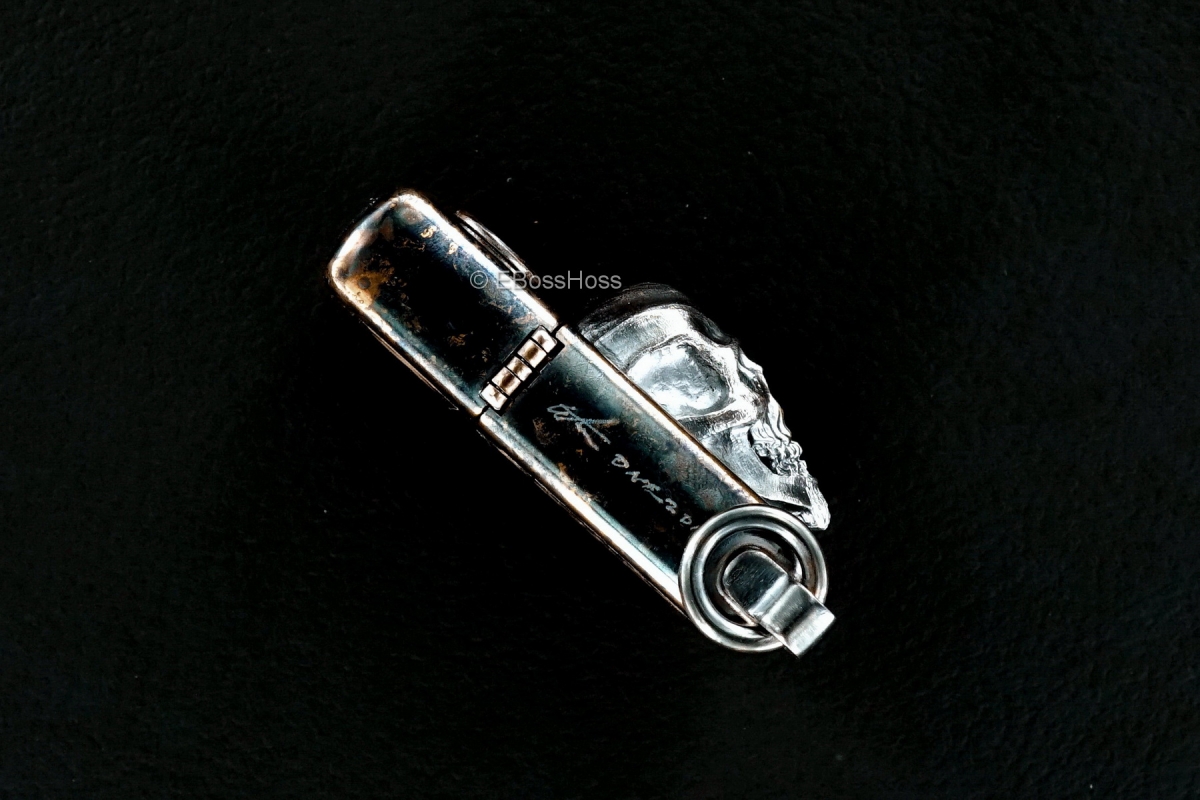 Steel Flame Custom XL Sterling Silver Darkness Zippo by Derrick Obatake