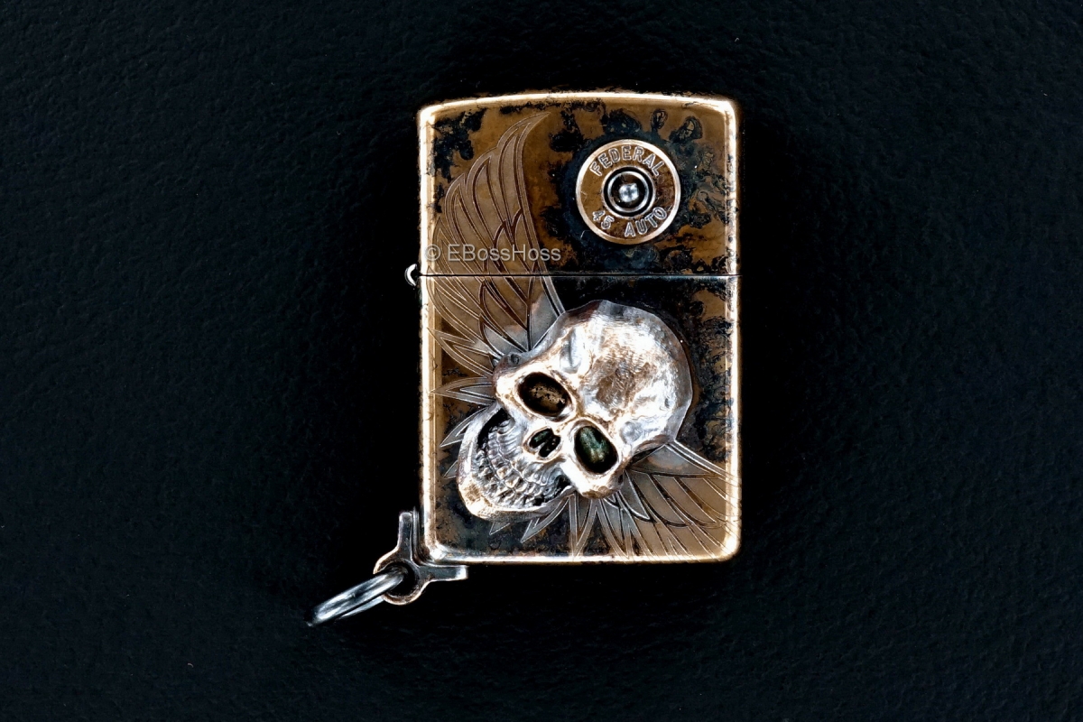 Steel Flame Custom XL Bronze Darkness Zippo by Derrick Obatake