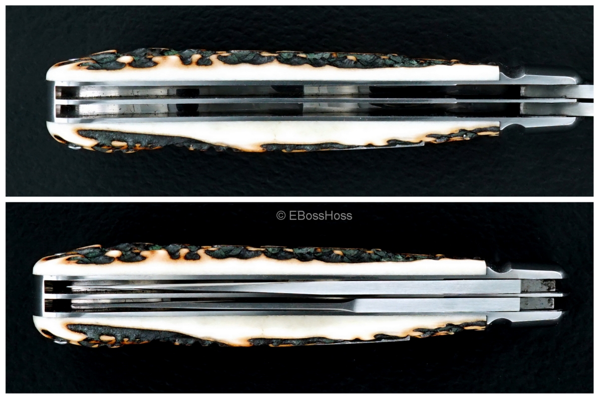 Tony Bose 3 5/8-inch Wharncliffe Trapper - Dark Popcorn Stag