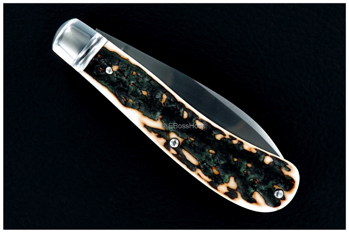 Tony Bose 3 5/8-inch Wharncliffe Trapper - Dark Popcorn Stag