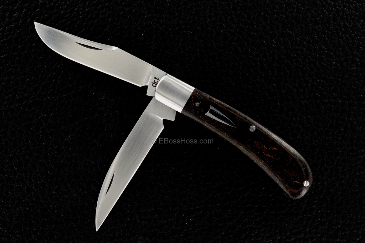Dr T Knives (David Tabor) Custom Wharncliffe Trapper Slip Joint