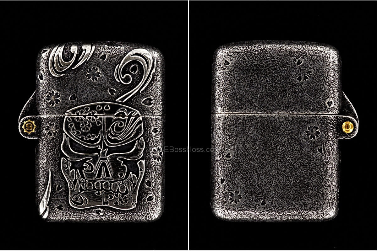 Starlingear Custom Cast Sterling-Silver Sakura Zippo Lighter