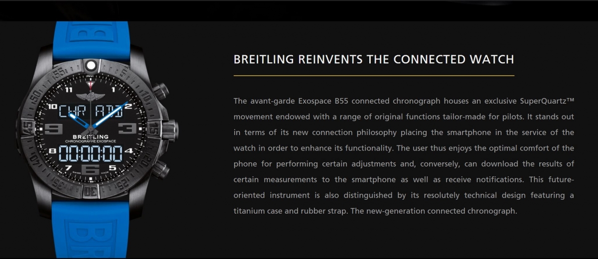 Breitling Exospace B55 Connected with addl. New OEM Strap