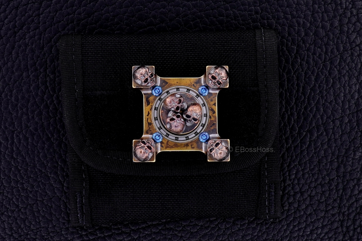 Steel Flame 3-D Copper Pile of Skulls Ring Spin KillBoX