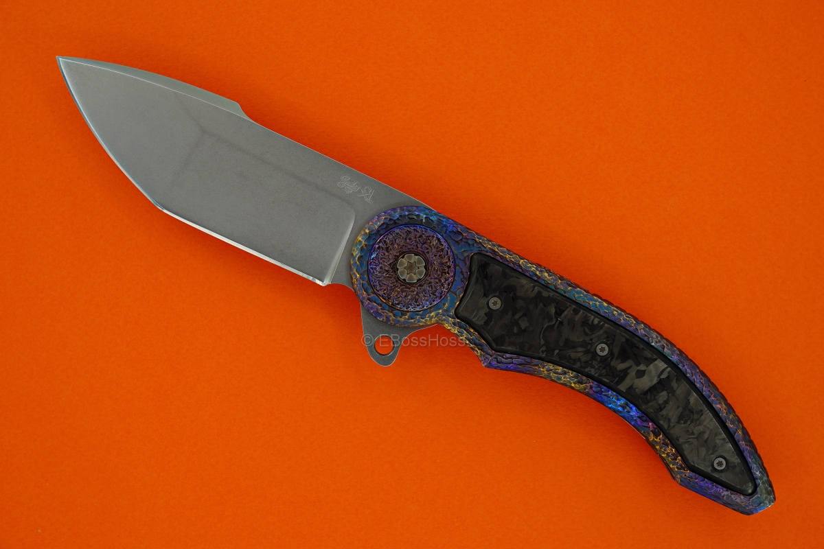 Gudy van Poppel Custom Stippled Framelock Flipper