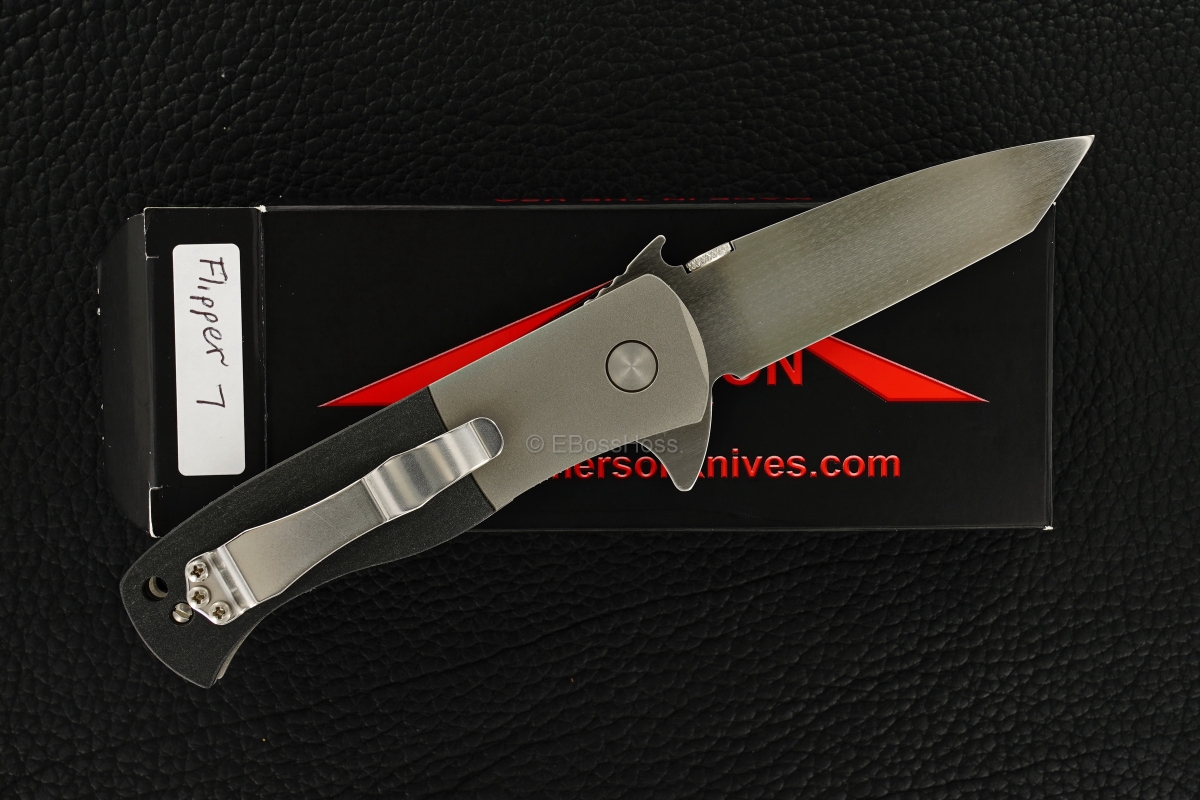 Ernie Emerson Custom Black-handled CQC-7 Flipper w/Wave