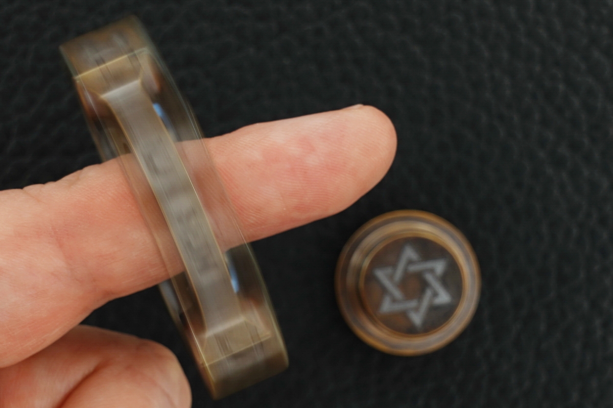 Steel Flame Dreidel Ring Spin KillboX with Star of David Slug