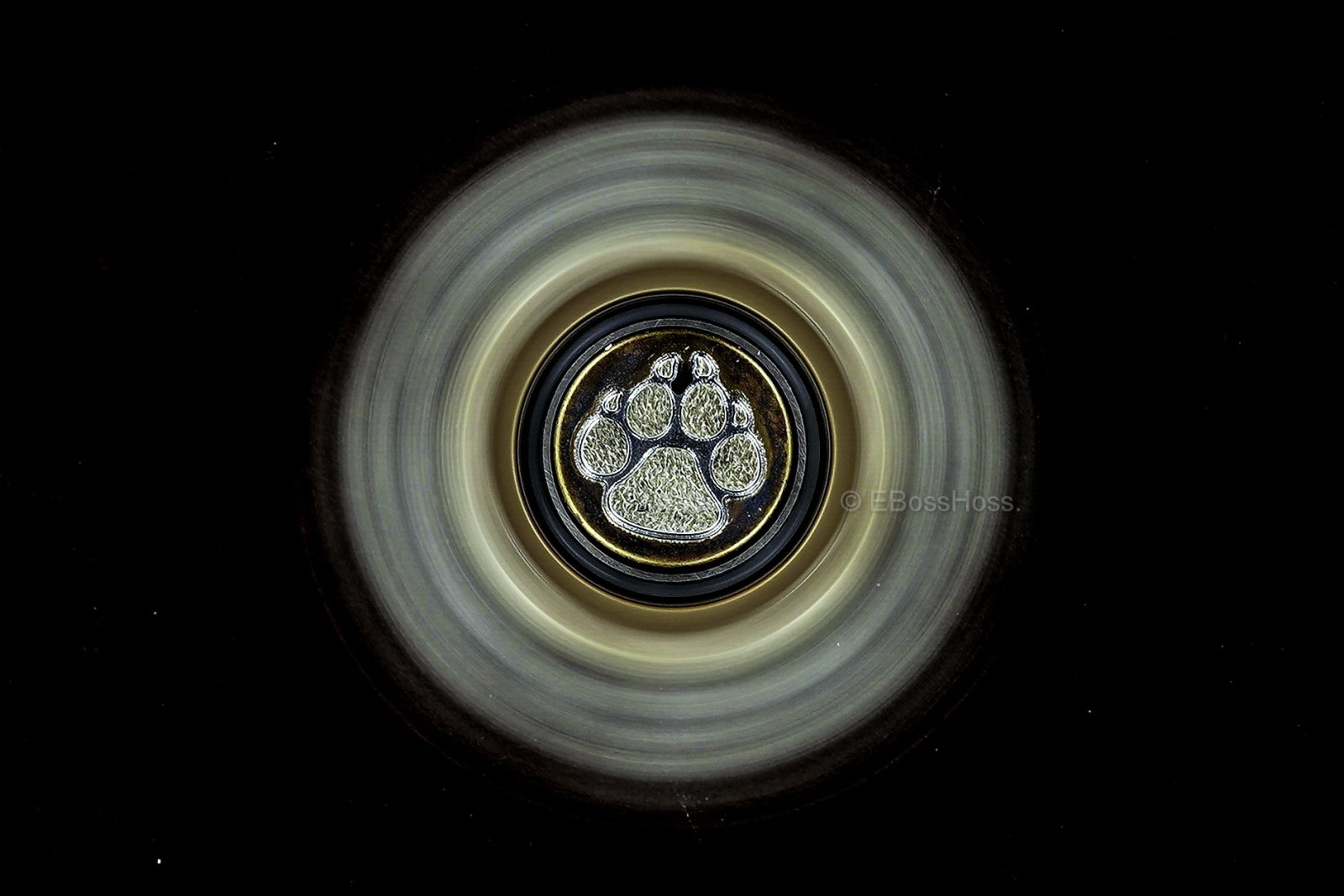 Steel Flame 3-D Hand Stippled Sterling-Silver Large Dog Paw Ring Spin KillBoX