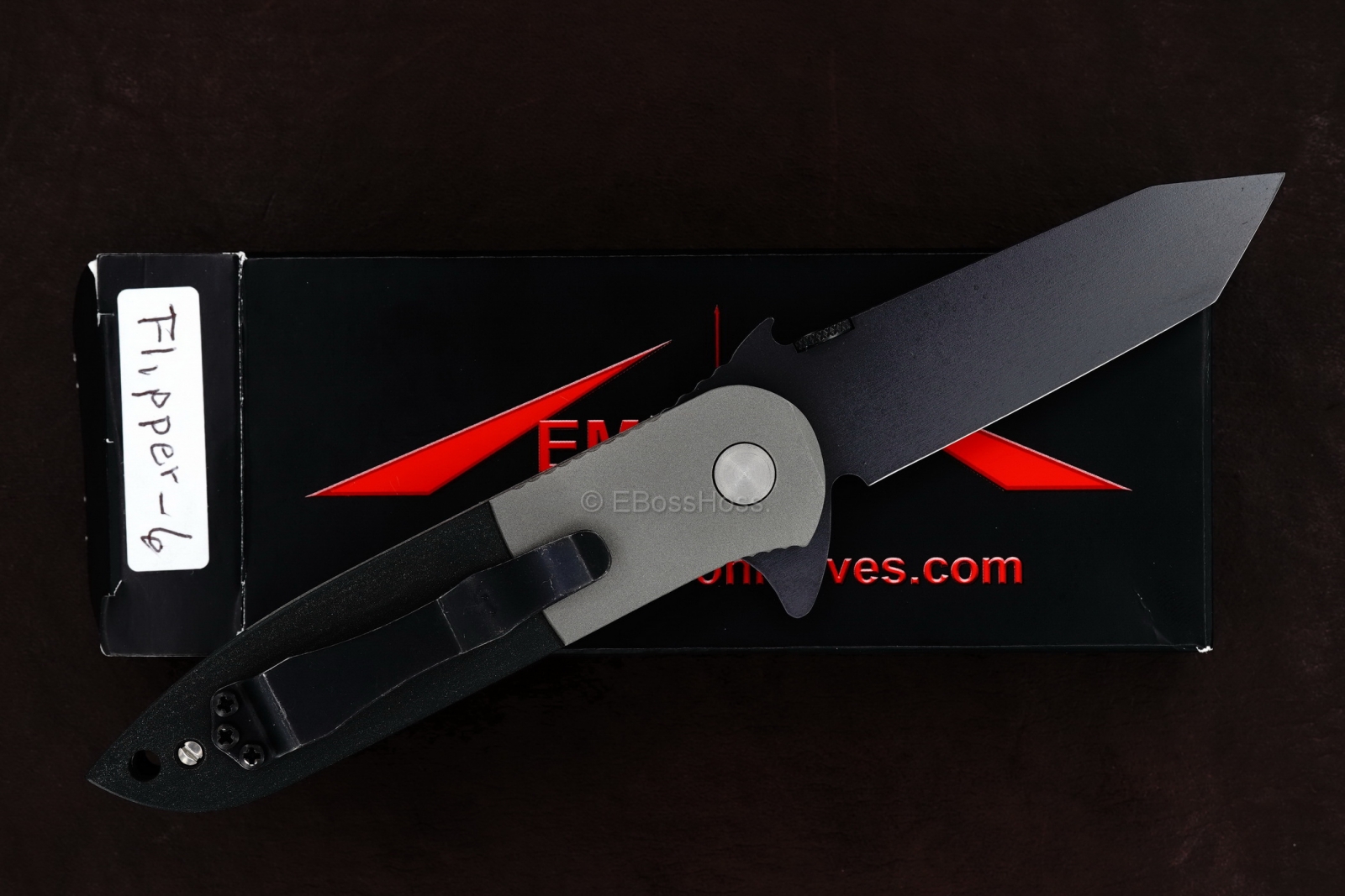 Ernie Emerson Custom Black CQC-6 Flipper