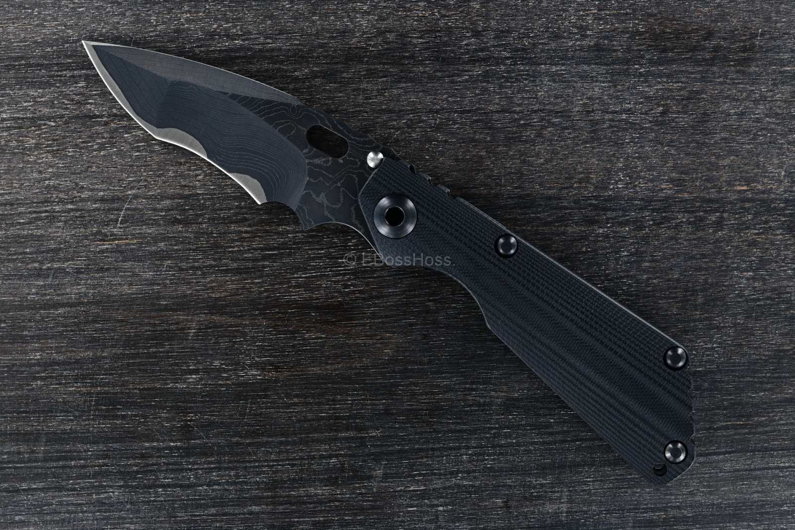 Mick Strider Custom (MSC) Stellite-core San Mai Damascus Nightmare SnG