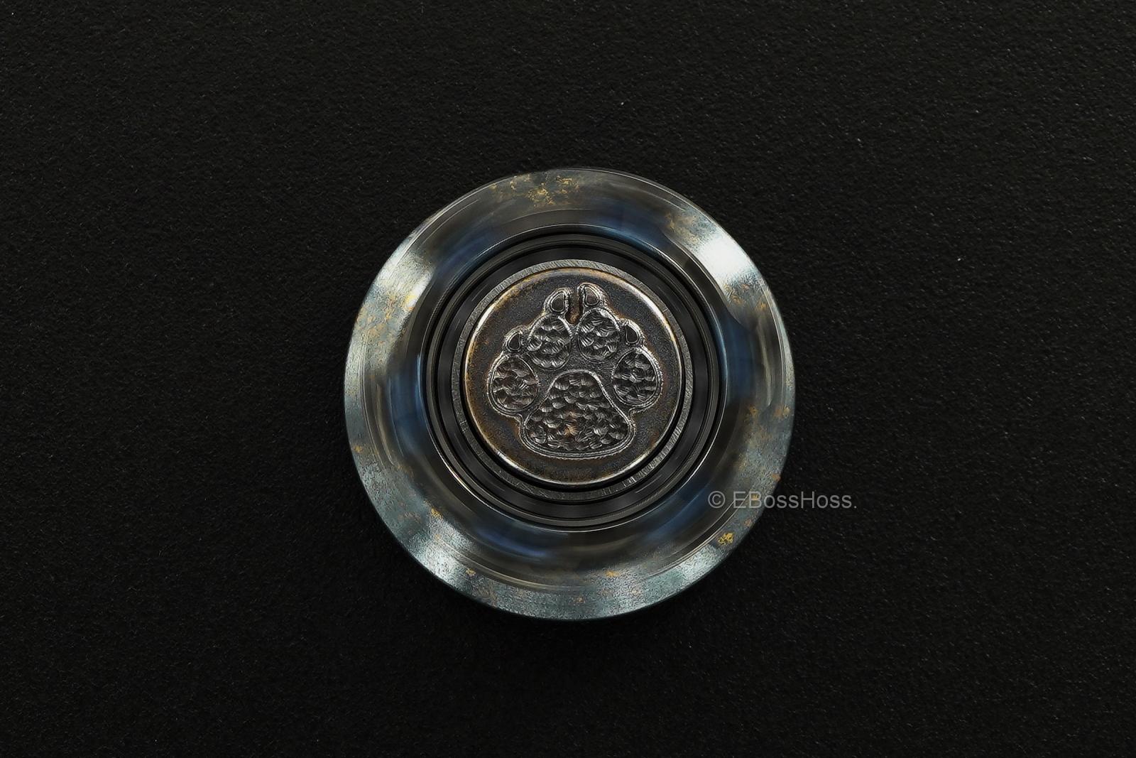 Steel Flame Cog Ring-Spin w XL 3-D Stippled Dog-Paw Slug