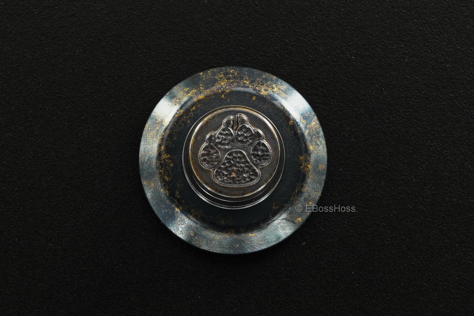 Steel Flame Cog Ring-Spin w XL 3-D Stippled Dog-Paw Slug