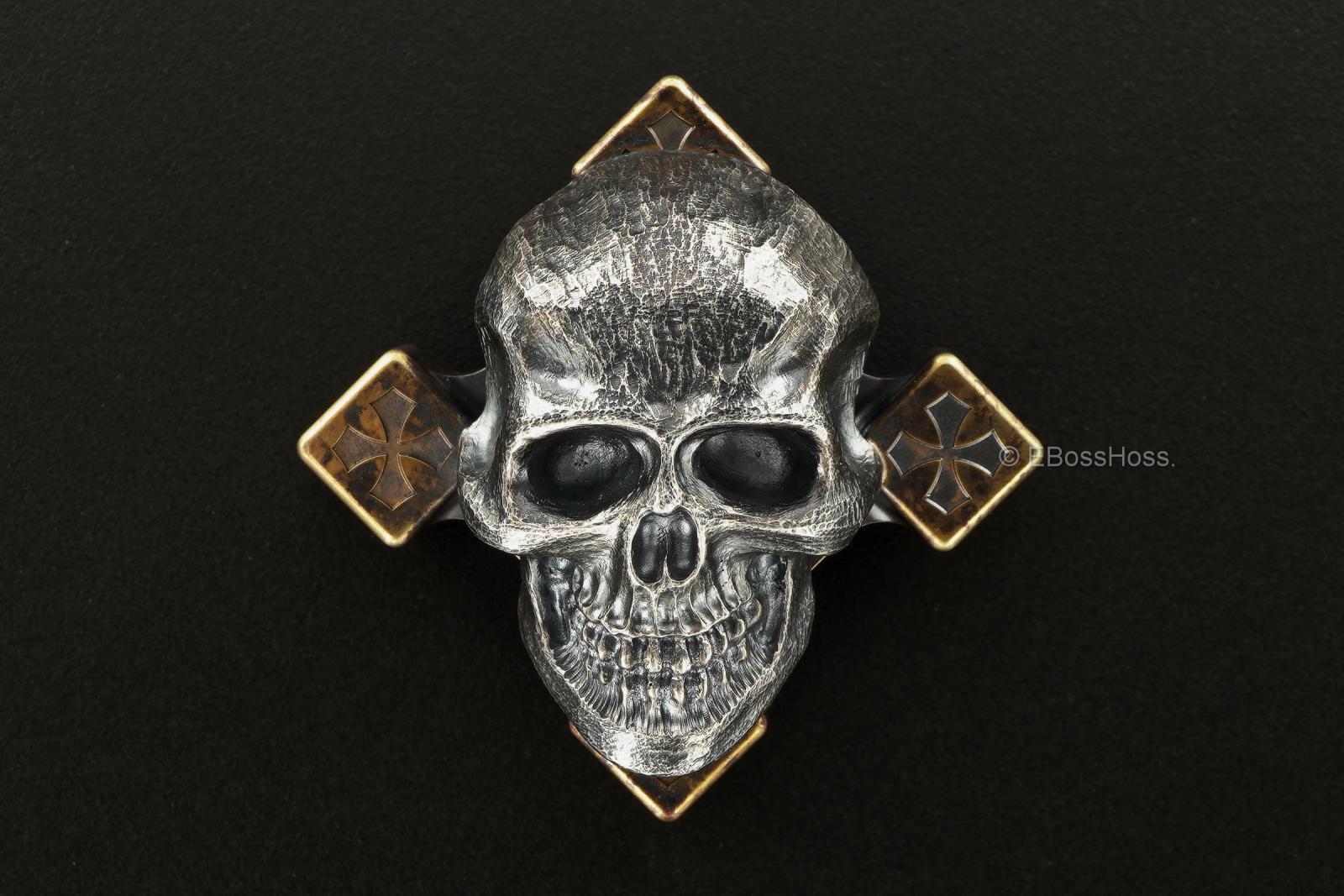 Steel Flame Giant Darkness Skull SLEDGE Ring Spin with XL 3-D Warrior Skull Slug