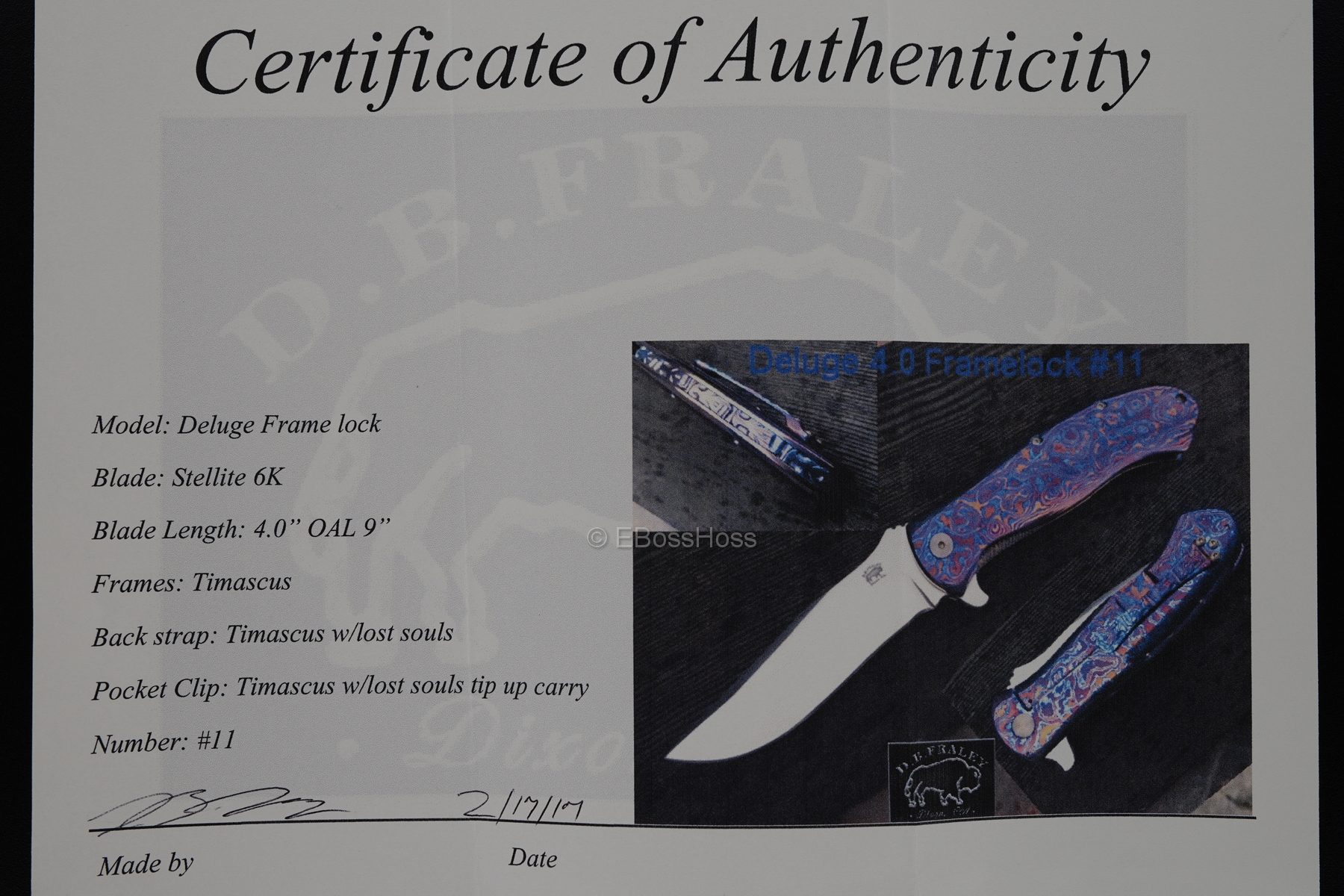 D.B. Fraley Custom Very Deluxe Deluge 4.0 Flipper