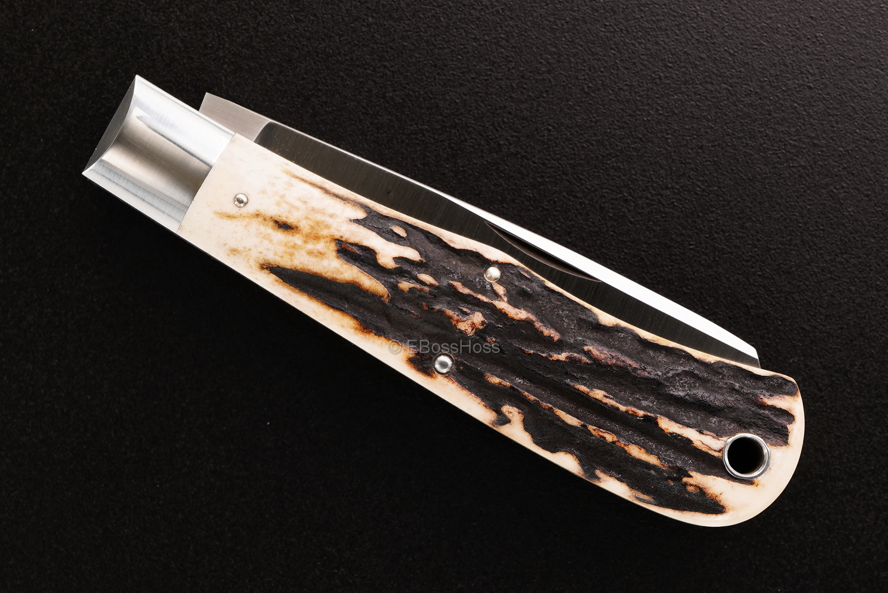 Reese Bose Custom Stag Bullet Trapper Slip Joint