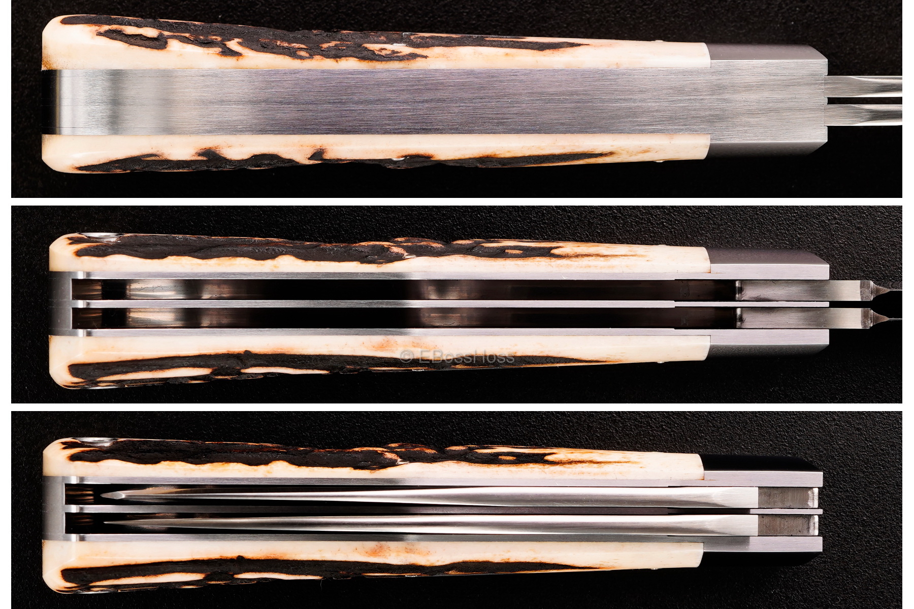 Reese Bose Custom Stag Bullet Trapper Slip Joint