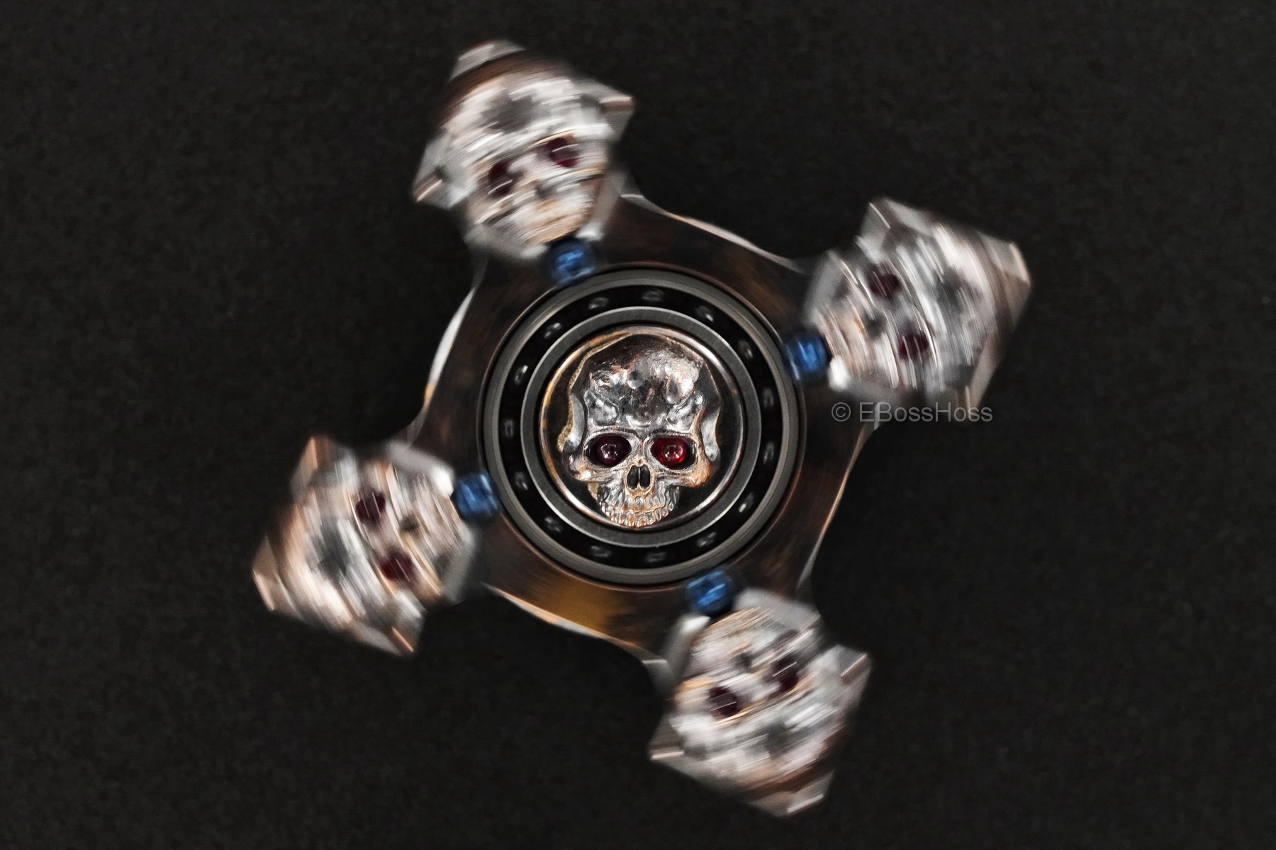 Steel Flame Executive SLEDGE XL 3-D Bronze Warrior Skulls Ring Spin