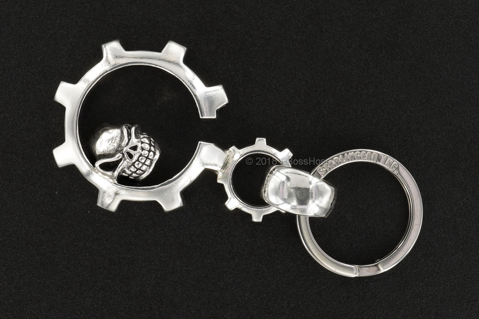 Starlingear Custom Sterling-Silver Slickster-Gear Keeper Key Chain