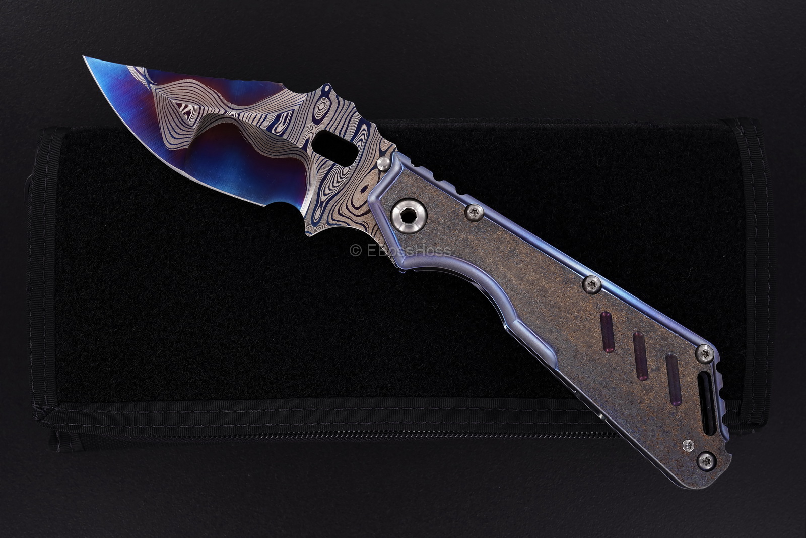 Mick Strider Custom (MSC) Cobalt-San Mai Damascus XL - Nightmare Dragon-grind