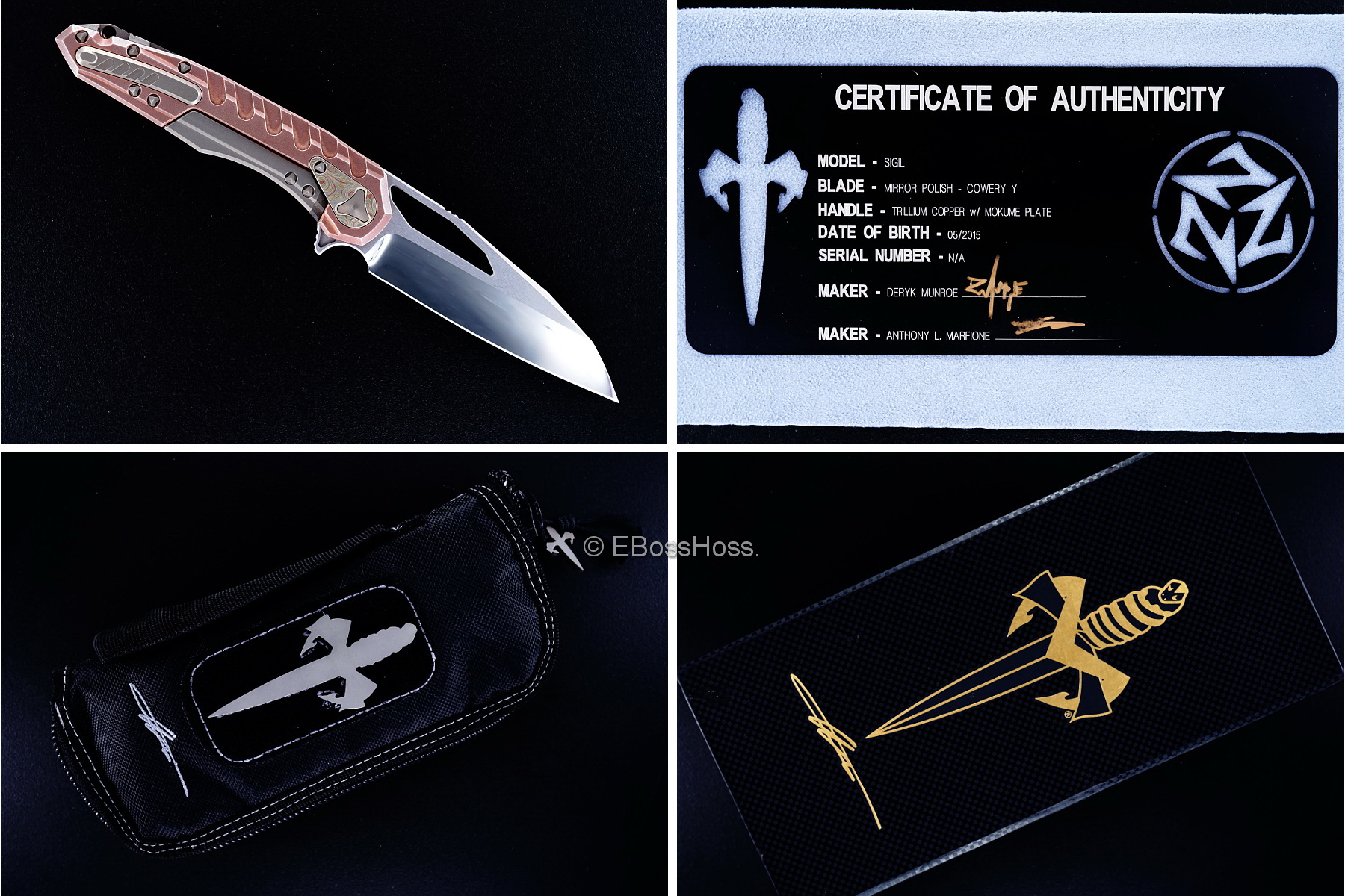 Tony Marfione / Microtech, Munroe / Deryk Munroe Copper Sigil Flipper