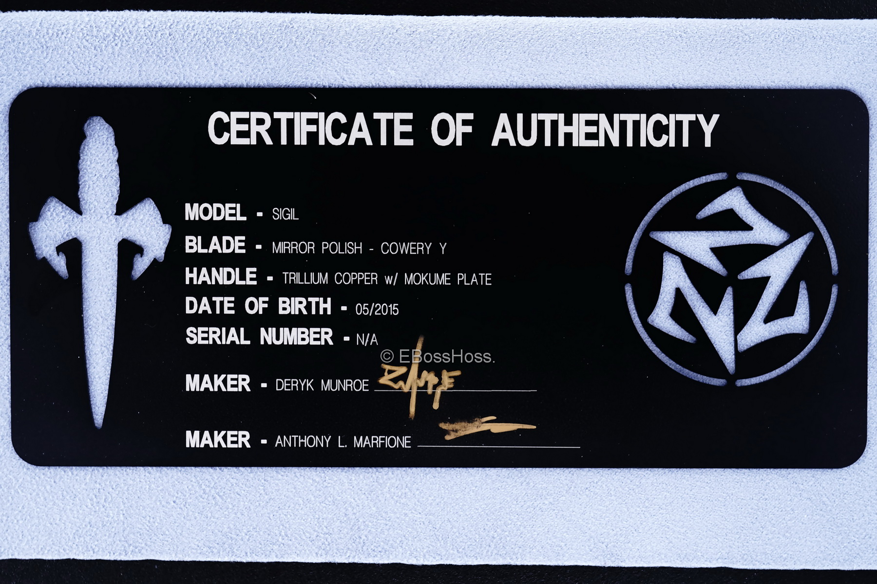 Tony Marfione / Microtech, Munroe / Deryk Munroe Copper Sigil Flipper