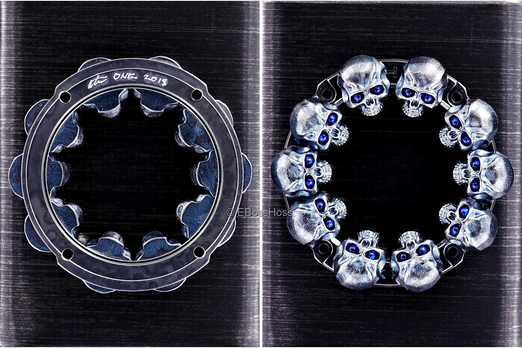 Steel Flame Custom Sterling Silver Warrior Skulls Sledge G-Shock- ONE -- by Derrick Obatake