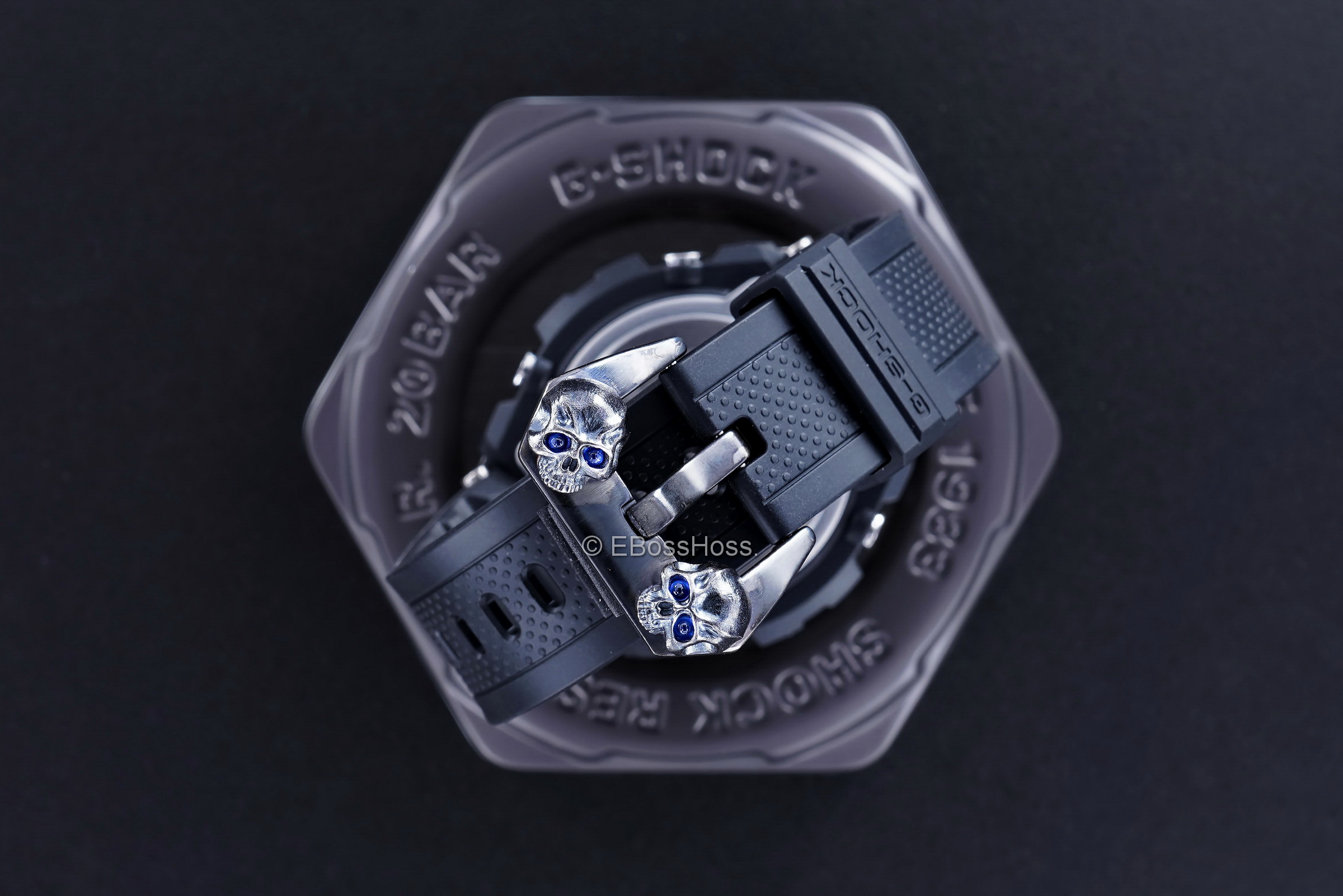 Steel Flame Custom Sterling Silver Warrior Skulls Sledge G-Shock- ONE -- by Derrick Obatake