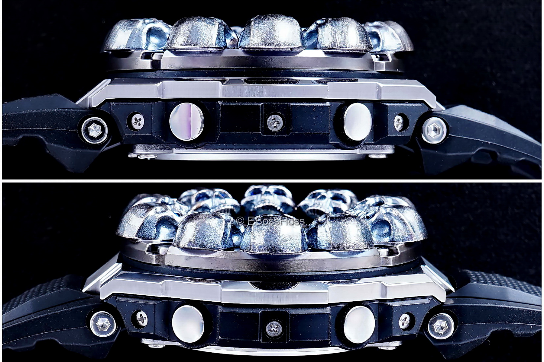 Steel Flame Custom Sterling Silver Warrior Skulls Sledge G-Shock- ONE -- by Derrick Obatake